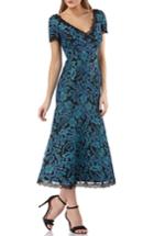 Women's Js Collections Embroidered Mesh Dress - Blue/green