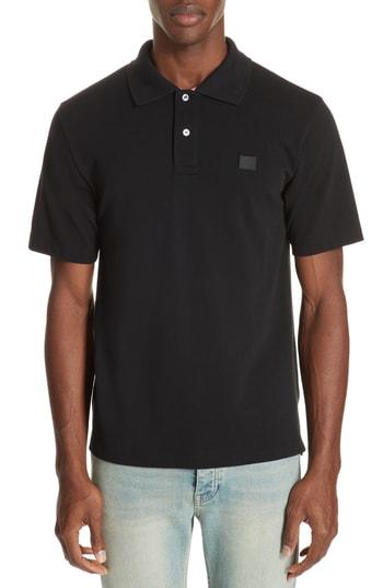Men's Acne Studios Newark Face Polo - Black