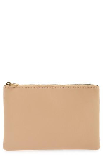 Madewell The Leather Pouch Clutch - Ivory