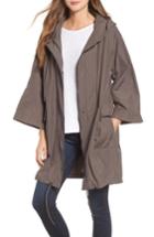 Women's Eileen Fisher Hooded Organic Cotton & Nylon Jacket - Grey