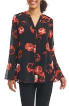 Women's Foxcroft Ali In Rose Bell Sleeve Shirt