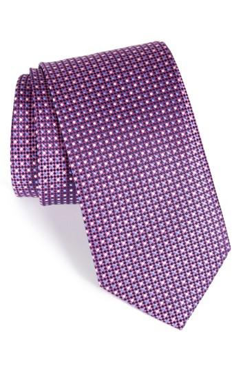 Men's Eton Neat Dot Silk Tie, Size - Pink