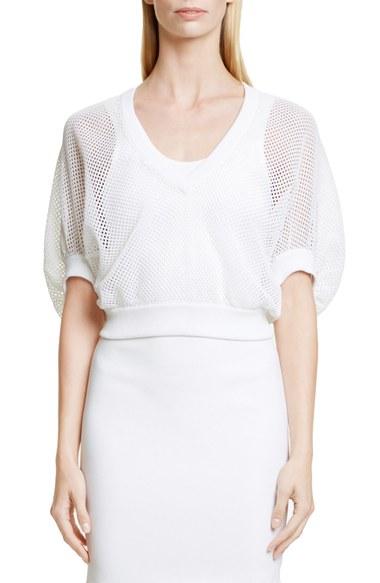 Women's Givenchy Victorian Sleeve Knit Mesh Top