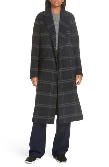Women's Vince Shadow Plaid Coat - Blue