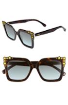 Women's Fendi 52mm Gradient Cat Eye Sunglasses - Dark Havana