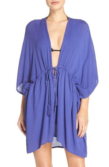Women's Echo Open Front Cover-up Caftan, Size - Blue