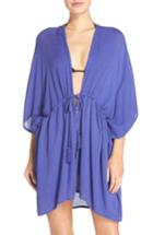 Women's Echo Open Front Cover-up Caftan, Size - Blue