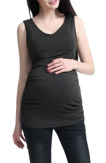 Women's Kimi & Kai Sophia Lace Back Maternity Tank - Grey