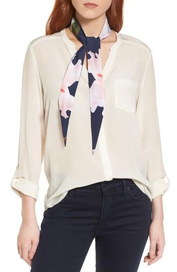 Women's Ted Baker London Chatsworth Bloom Skinny Scarf, Size - Blue