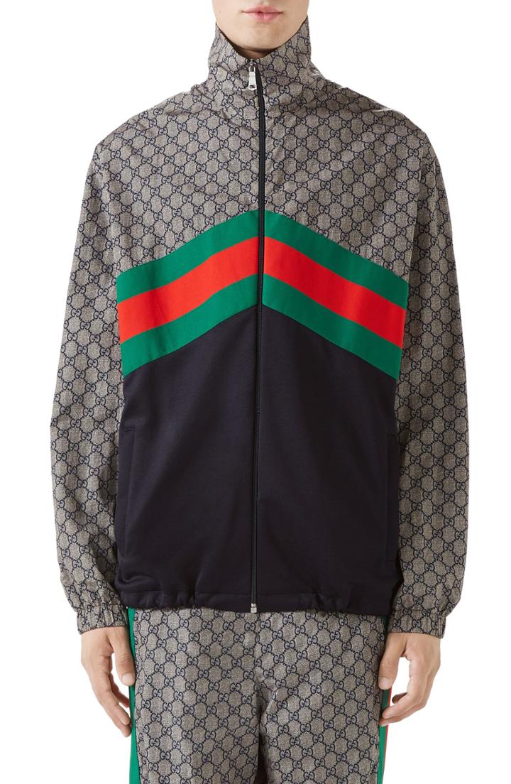 Men's Gucci Gg Track Jacket - Blue