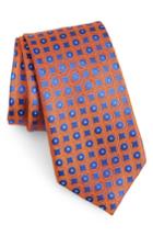 Men's Nordstrom Men's Shop Criss Cross Geometric Silk Tie, Size - Blue