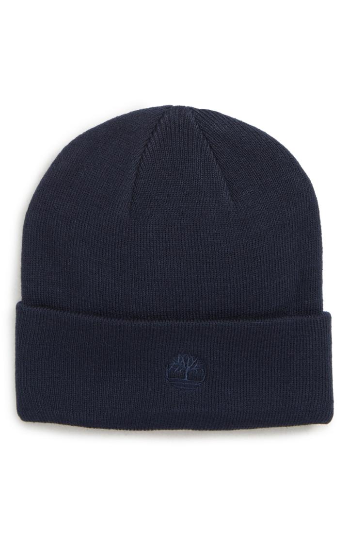 Men's Timberland Embroidered Logo Cuff Beanie - Blue