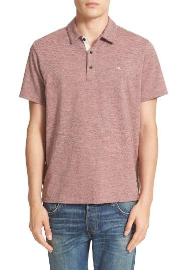 Men's Rag & Bone Standard Issue Regular Fit Slub Cotton Polo - Pink