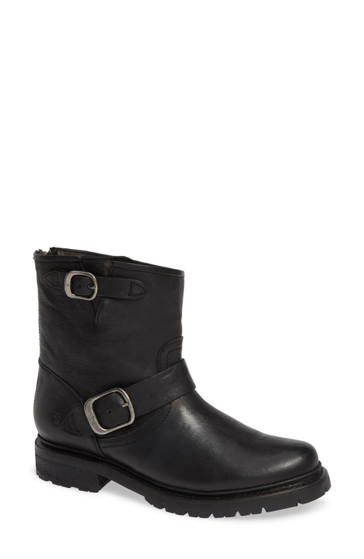 Women's Frye Vanessa 6 Genuine Shearling Lined Boot M - Black