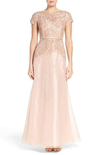 Women's Adrianna Papell Beaded Organza Gown