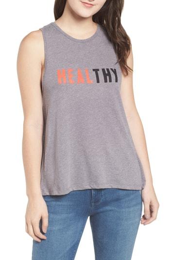 Women's Sub Urban Riot Healthy Grace Open Back Tank - Grey