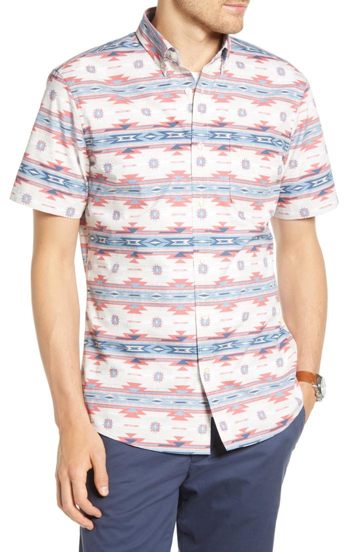 Men's 1901 Taos Print Sport Shirt - Coral