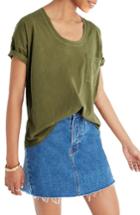 Women's Madewell Garment Dyed U-neck Tee - Green