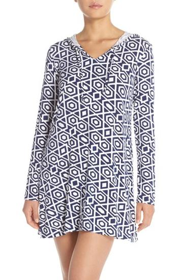 Women's Mott 50 Print Hooded Upf 50 Cover-up - Blue