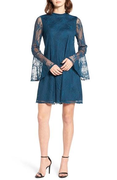 Women's Speechless Lace Shift Dress - Green