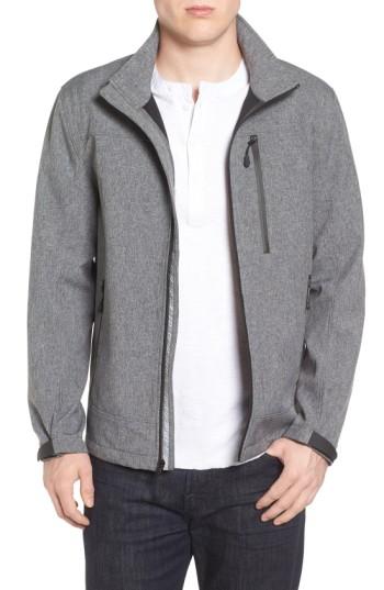 Men's Black Rivet Soft Shell Jacket, Size - Grey