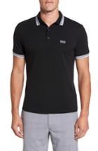 Men's Boss Green 'basic' Pique Golf Polo, Size - Black
