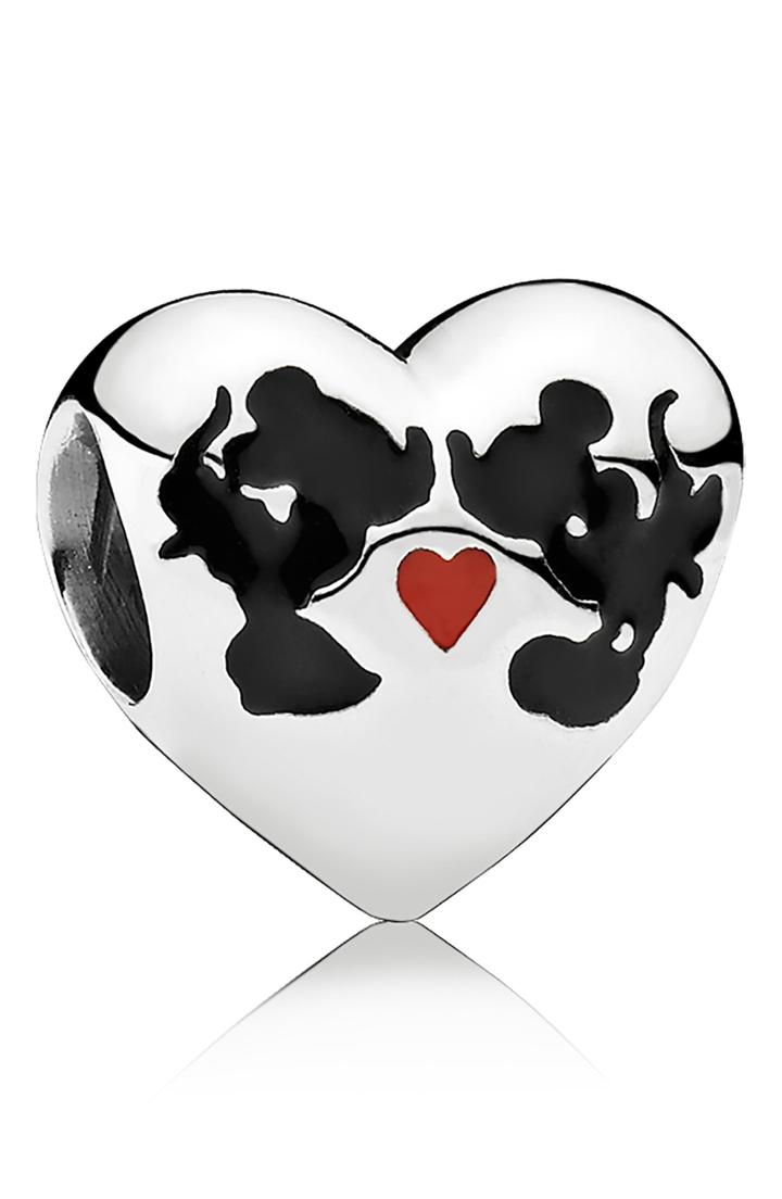 Women's Pandora Mickey & Minnie Mouse Kiss Heart Bead Charm