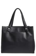 Treasure & Bond Accordion Leather Work Tote - Black