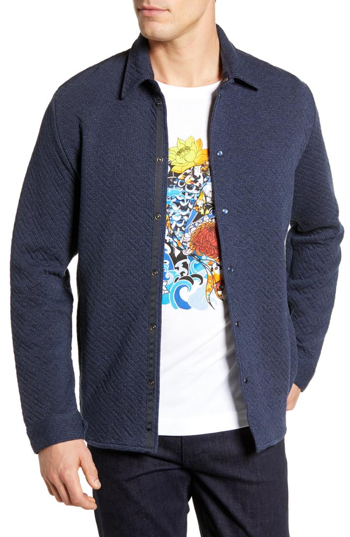 Men's Robert Graham Justin Tailored Fit Shirt Jacket - Blue