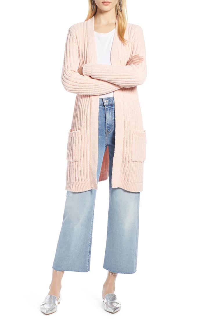 Women's Halogen Chenille Cardigan - Pink