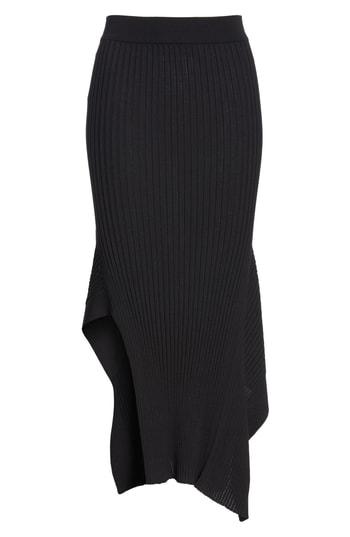 Women's Stella Mccartney Draped Rib Knit Skirt Us / 40 It - Black