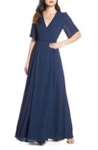 Women's Wayf The Aurelia Short Sleeve Wrap Evening Dress