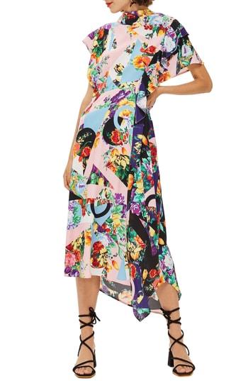 Women's Topshop Cowl Back Midi Dress