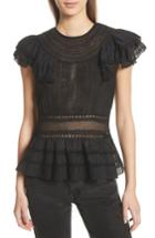 Women's Sea Sevi Peplum Hem Lace Top - Black