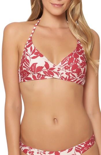 Women's Red Carter Twist Bikini Top - Red