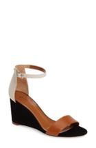 Women's Aquatalia Nina Ankle Strap Wedge Sandal M - Brown