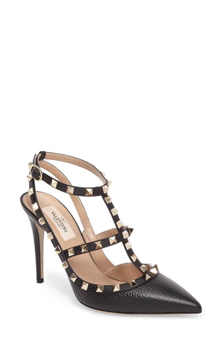 Women's Valentino Garavani Rockstud T-strap Pump Us / 40eu - Black
