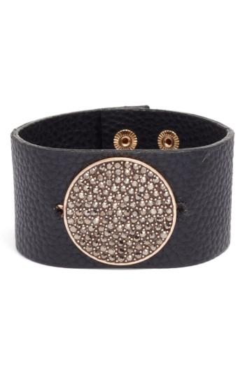 Women's Treasure & Bond Pave Disc Leather Cuff