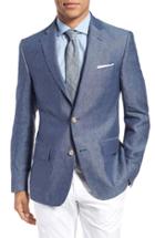Men's Nordstrom Men's Shop Classic Fit Linen Blazer L - Blue