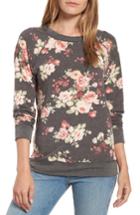 Women's Caslon Floral Print Sweatshirt - Black