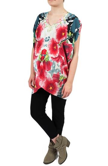 Women's Kinwolfe Crepe De Chine Maternity/nursing Tunic - Pink