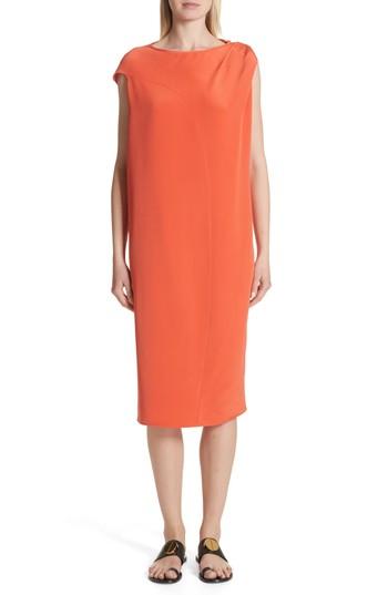 Women's Zero + Maria Cornejo Twist Detail Silk Dress - Orange