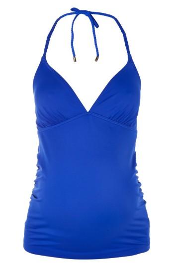 Women's Topshop Halter Maternity Tankini Top Us (fits Like 10-12) - Blue