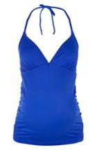 Women's Topshop Halter Maternity Tankini Top Us (fits Like 10-12) - Blue