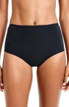 Women's J.crew Pique High Waist Bikini Bottoms - Black