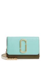 Women's Marc Jacobs Snapshot Leather Wallet On A Chain - Blue