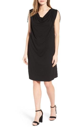 Women's Press Cinch Shoulder Jersey Shift Dress - White