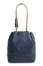 Tory Burch Fleming Leather Bucket Bag - Blue