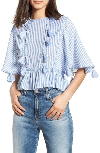 Women's Misa Los Angeles Seta Stripe Top - Blue