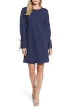 Petite Women's Halogen Cinch Cuff Shift Dress, Size P - Blue